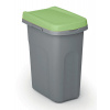 STEFANPLAST koš na tříděný odpad HOME ECO SYSTEM 15 l šedý, zelené víko