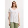 Ľanové tričko United Colors of Benetton biela farba, 37UJD401Q M