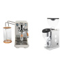 ECM Puristika PID, cream, olive + Rocket Espresso FAUSTINO 3.1, white