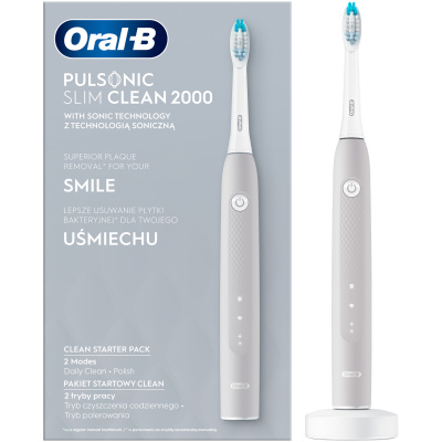 Oral-B Pulsonic Slim Clean 2000 Grey sonická zubná kefka na čistenie zubov, 1 ks