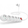 CONNECT IT prodlužovací kabel 230 V, 5 zásuvek, 2 m, s vypínačem (bílý) CI-1286
