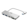 AppleMix Redukcia/rozbočovač pre Apple iMac - USB-A na 2x USB-A 3.0 + SD + Micro SD + HDMI - kov - sivá