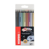 Pastelky Kores Kolores Metallic trojhran.,12 farieb