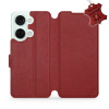Kožené flip pouzdro Mobiwear - OnePlus Nord 3 5G - Tmavě červené (Kožené knížkové pouzdro, obal, kryt na mobil OnePlus Nord 3 5G, Tmavě červené, materiál Genuine Leather, ochrana 360°, stojánek, silik
