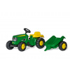 Rollytoys Šliapací traktor Rolly Kid J. Deere s vlečkou - zelený