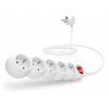 CONNECT IT prodlužovací kabel 230 V, 5 zásuvek, 2 m, s vypínačem (bílý) CI-1286 Connect IT