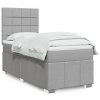 Box spring postel s matrací světle šedá 90x190 cm textil Šedá 3293823