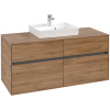 VILLEROY & BOCH Collaro závesná skrinka pod umývadlo na dosku (umývadlo v strede), 4 zásuvky, 1200 x 500 x 548 mm, Oak Kansas, C07000RH
