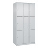 Skriňa uzamykateľná C+P Cabo-Plus, 3 oddelenia, 900 x 500 x 1850 mm, bledosivá