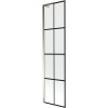 Mexen Next L, 1-krídlová vaňová zástena 50 x 150 cm, 6mm číre sklo-čierny vzor, zlatý lesklý profil, 895-050-000-03-77-50