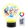 Nočná lampa do detskej izby - Nočná lampa s 3D Led Evee Pokemon Tlač názvu (Nočná lampa s 3D Led Evee Pokemon Tlač názvu)