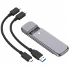 AppleKing rocketek externý box pre SSD disk 2230 / 2242 / 2260 / 2280 s konektorom USB / USB-C - sivý - možnosť vrátiť tovar ZADARMO do 30tich dní