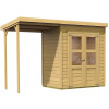 drevený domček KARIBU MERSEBURG 2 + prístavok 166 cm (68762) natur LG1749