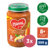 3x HAMI Príkrm mäsovo-zeleninový Cestoviny s hovädzím, paradajkami a mrkvou 200g, 8+