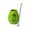 Keramické matrice pre Yerba Mate Keep Calm 350 ml + Bombila pre yerbu Sada
