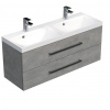 Swiss aqua technologies Koupelnová skříňka s dvojumyvadlem SAT Cube Way 120x53x40 cm beton CUBE2120ZBE