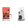 Profitec GO, red + Eureka Atom 60, white