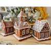 Clayre & Eef Vianočná perníková chalúpka s Led svetielkami Gingerbread House - 13*13*18cm/ 3*AA - Clayre & Eef