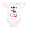 Body krátky rukáv s vtipným textom Baby Nellys, Máma+Táta, holka - 86 (12-18m)