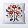 Takoy Obliečka na vankúš 45x45 nepremokavý polyester výšivka kvety červeno zelené-HT-00310 | 45 x 45 cm