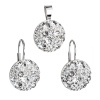 Súprava šperkov s kryštálmi Swarovski náušnice a prívesok biele okrúhle 39117.1