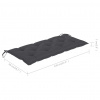 vidaXL Skladacia záhradná lavička s podložkou 118 cm bambus - Antracitová - 121822-52737