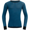 Pánske merino tričko Devold Woll Mesh 190 Shirt Man flood/caviar S