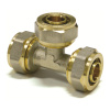 PipeTec Mosadzná spojka tvaru T na hliníkové spojovacie rúry 16x2 / 16x2 / 16x2 mm