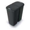 Odpadkový kôš Prosperplast COMPACTA Q DUO, 45 l recyklovaná čierna s čiernym vekom NDAB45-S411*