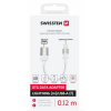 SWISSTEN OTG ADAPTÉR TEXTILE LIGHTNING (samec) / USB-A (samice) 0,12 M BÍLÝ 73501218 Swissten