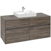 VILLEROY & BOCH Collaro závesná skrinka pod umývadlo na dosku (umývadlo v strede), 4 zásuvky, 1200 x 500 x 548 mm, Stone Oak, C07000RK