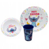 Sada plastového riadu s kelímkom Stitch