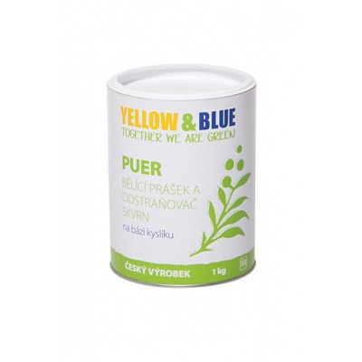PUER bieliaci prášok a odstraňovač škvŕn Yellow & Blue 1kg Tierra Verde
