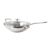 WOK pánev se skleněnou poklicí M'COOK, 32 cm - MAUVIEL (Nerezový wok se skleněnou poklicí z kolekce M'COOK 32 cm - MAUVIEL)