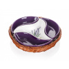 Banquet Miska sada 4díl. pr.23cm LAVENDER, v košíku, keramika/proutí