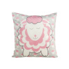 DESIGN 91 Detská, zamatová obliečka na vankúš - Kids 7A, ružové ovečky v šedom 45 x 45 cm, ZA-404162