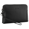Pánska čierna príručná taška zo syntetickej kože so zipsovým zapínaním