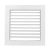 Dalap GMASb 300x300 hranatá hliníková větrací mřížka s nastavitelnou žaluzií, bílá