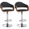 Design-Shop 2x Barová stoličkaNilse - látka, chróm rám - orech/čierna