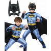 KOSTÝM KOSTÝM BATMAN S MÄSŤAMI 134 140 + MASKA KOSTÝM BATMANA