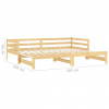 vidaXL Rozkladacia denná posteľ 2x(90x200) cm, borovicový masív - Biela - 263079-279711