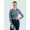 BrainMax dámsky crop top s dlhým rukávom, šedý Veľkosť: M