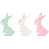 Anděl Přerov Drevené nalepovacie ozdoby Zajac pastelový 4cm 24ks