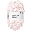 Rico design háčkovacia bambulková priadza POMPON Print ružovo-biela - 3 ks