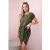 Legínovo Khaki zavinovacie šaty s viazaním Farba: Khaki, Veľkosť: UNI