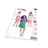 Strih Burda 5832 - Sukne so sťahovaním v páse, mini sukne, tepláková sukňa