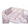 Baby Nellys 3-dielna sada Mantinel s obliečkami - Rozprávkové zvieratká - biela 135x100