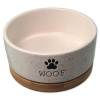 Miska Dog Fantasy keramická biela WOOF s podtáckou 16x6,5cm, 850ml