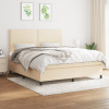 vidaXL Posteľný rám boxspring s matracom krémový 180x200 cm látka - Krémová - 19367-160939