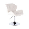 LuxuryForm DESIGN Kozmetická stolička MILANO na striebornom tanieri - biela (VPT)